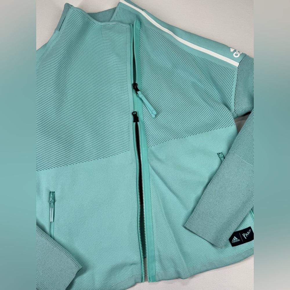 Adidas Women's Z.N.E. Heartracer Parley Jacket (Blue Spirit/Petrol Night) Large - Picture 5 of 15
